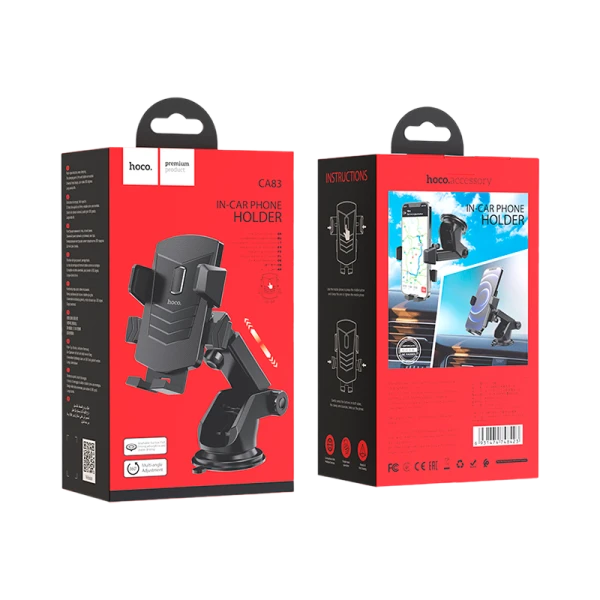 Держатель автомобильный HOCO CA83 на торпеду черный (1/64)