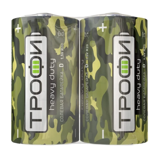 Батарейка Трофи Classic R20 D Shrink 2 Heavy Duty 1.5V (2/12/288/4608)