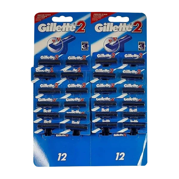 Бритва Gillette 2 лезвия пластиковая ручка на карте 24шт. (24/96/576)
