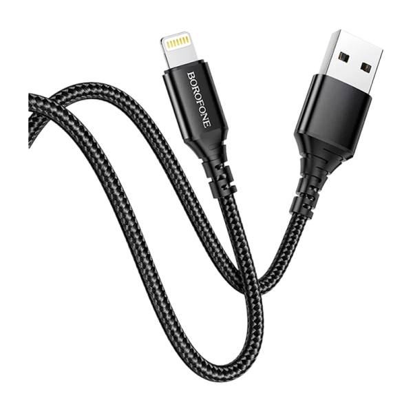 Кабель Borofone BX54 USB (m)-Lightning (m) 1.0м 2.4A нейлон черный (1/360)