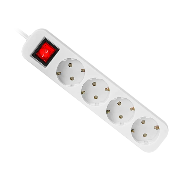 Удлинитель Defender S450 4р.С/З 10A 5.0м с выкл. ПВС 3x1мм² белый (1/30)