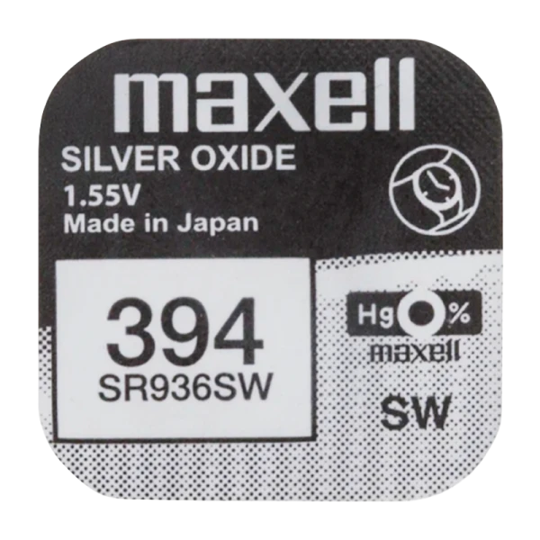 Батарейка Maxell 380/394 BL1 Silver Oxide 1.55V 0%Hg (1/10/100)