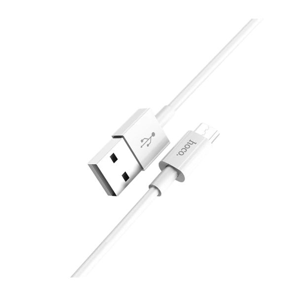 Кабель HOCO X23 USB (m)-microUSB (m) 1.0м 2.1A TPE белый (1/46/276)