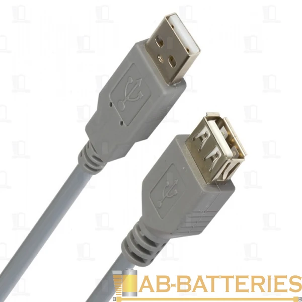 Кабель Smartbuy K-845 USB (m)-USB (f) 1.8м силикон серый (1/50)