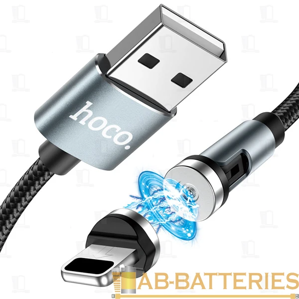 Кабель HOCO U94 USB (m)-Lightning (m) 1.2м 2.4A ткань 360° черный (1/22/220)