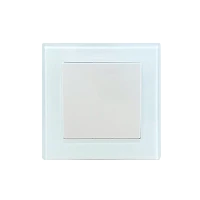 Выключатель Прогресс Glass 1-клав.10A ABS + Керамика белый (1/10/100)