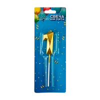 Свечи для торта Волшебная страна цифра 1 золотой (1/12/600)