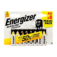 Батарейка Energizer Alkaline power LR6 AA BL8 Alkaline 1.5V (8/96)