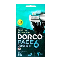 Бритва одноразовая DORCO "PACE6" 6 лезвий 3+1шт. (1/12)