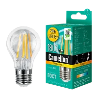 Лампа светодиодная филамент Camelion A60 E27 20W 3000К 207-244V груша прозрачная (1/10/100)