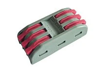 Строительно-монтажная клемма с рычажками проходная 3 полюса 0,08-4 мм2 (цена за 1 шт.)