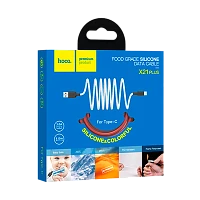 Кабель HOCO X21 Plus USB (m)-Type-C (m) 1м 3.0A силикон черный красный (1/28/168)