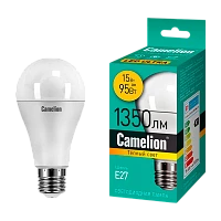 Лампа светодиодная Camelion A65 E27 15W 3000К 220V груша матовая (1/10/50)