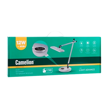 Светильник настольный Camelion KD-879 12W 230V на основании сенс. с таймером серебряный (1/6)