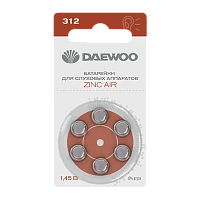 Батарейка Daewoo ZA312 BL6 Zinc Air 1.45V (6/60/600/3000)
