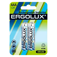 Аккумулятор бытовой Ergolux HR03 AAA BL2 NI-MH 600mAh (2/24/480)