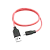 Кабель HOCO X21 Plus USB (m)-microUSB (m) 2.0м 2.4A силикон черный красный (1/28/168)