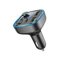 Автомобильное З/У Borofone BC48 2USB 2.4A 18W с FM-трансмиттером черный (1/131)