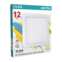 Светильник настенный Smartbuy SBL-SqSDL-12-4K 12W 220V 1LED IP20 накладной белый (1/40)