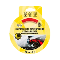 Клейкая лента Aviora 15*3мм двусторонняя акрил каучук прозрачный (1/36)