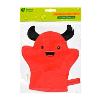 Мочалка для тела Банные штучки "Чертенок" 19см x 18см красный (1/30)
