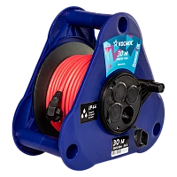 Удлинитель Космос 4р.Б/З 16A 30.0м ПВС 2x2.5мм² IP44 на катушке треуг.