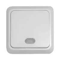 Выключатель Прогресс Fit 1-клав.10A Негорючий ABS пластик с индикатором белый (1/10/200)