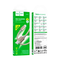Кабель HOCO X119 Type-C (m)-Type-C (m) 1м 3.0A 60W нейлон PD3.0 золотой (1/420)