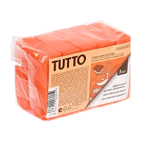Губка для посуды TUTTO 8х6х2.5см 5шт. оранжевый (1/48)