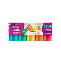 Губки кухонные AKTIV с вырезами, 5 шт. в упаковке, 65 х 85 х 40 мм, PATERRA (1/45)