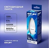 Лампа светодиодная Старт E14 10W 4000К 220-240V свеча Eco матовая (1/10/100)