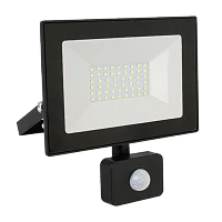 Прожектор светодиодный Ultraflash LFL-5002S 50W 230V IP65 6500К с датчиком движения черный (1/20)