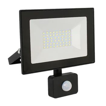 Прожектор светодиодный Ultraflash LFL-5002S 50W 230V IP65 6500К с датчиком движения черный (1/20)