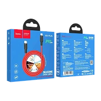 Кабель HOCO X21 Plus Lightning (m)-Type-C (m) 1м 3.0A 20W силикон черный красный (1/28/168)