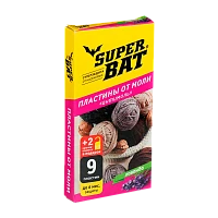 Пластины от моли SuperBAT лаванда 1шт. - (комплект 9 пластин + 2 крючка) (1/45)