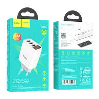Сетевое З/У HOCO C93A 3USB 3.4A белый (1/12/120)