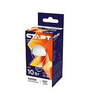 Лампа светодиодная Старт GLS E27 10W 4000К 220V груша WS матовая (1/10/100)