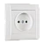 Розетка Makel Defne 1гн. 16A Б/З пластик белый 42001022 (1/12)