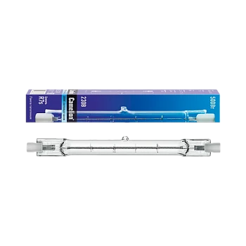 Лампа галогенная Camelion R7s 500W 220V трубка J118 прозрачная (1/50/500)