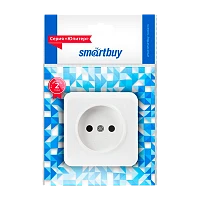 Розетка Smartbuy "Юпитер" 1гн. 10A Б/З керамика белый