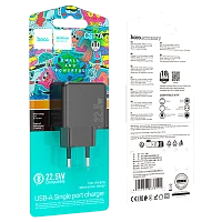 Сетевое З/У HOCO CS17A 1USB 3.0A 22.5W QC3.0 черный (1/28/168)