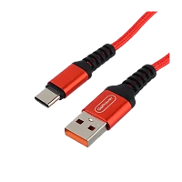 Кабель GoPower GP02T USB (m)-Type-C (m) 1м 2.4A нейлон красный (1/200/800)