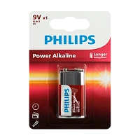 Батарейка Philips Power Крона 6LR61 BL1 Alkaline 9V (1/12/24)