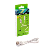 Кабель Ergolux ELX-CDC02-C01 USB (m)-Type-C (m) 1.2м 3.0A белый в коробке (1/10/240)