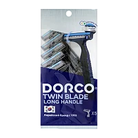 Бритва одноразовая DORCO "TWIN BLADE LONG HANDLE" 2 лезвия 5шт. (1/24)