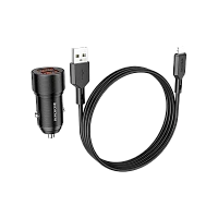Автомобильное З/У Borofone BZ19B 2USB 18W с кабелем microUSB черный (1/94/376)