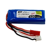 Аккумулятор ET 2S-LP801844-20CJ Li-Pol, 7.4В, 520мАч (1/50)