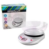 Весы кухонные Ergolux ELX-SK05-C03 электронные 5кг со съемной чашей серый (1/24)