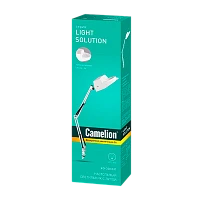 Светильник настольный Camelion KD-350 60W 230V E27 струбцина ув. линза белый (1/12)