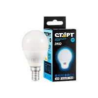 Лампа светодиодная Старт Sphere G45 E14 10W 6500К 220V шар матовая (1/10/100)